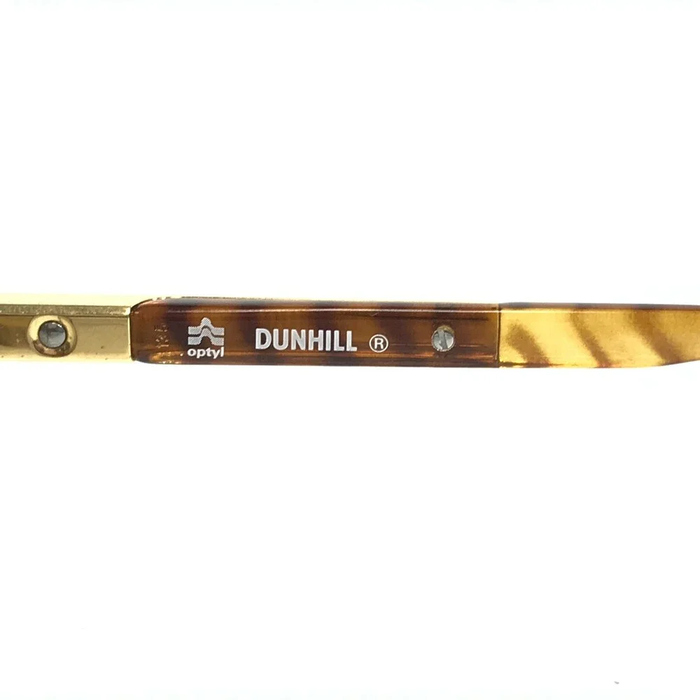 Vintage Dunhill 6006 11 Eyeglasses Frames Brown Yellow Gold Square 55-18-130